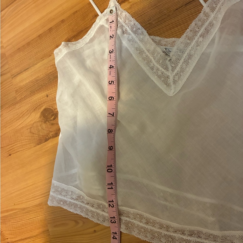 Vintage Christian Dior Sheer Lace trimming Cami Top pajama tank - Picture 5 of 6